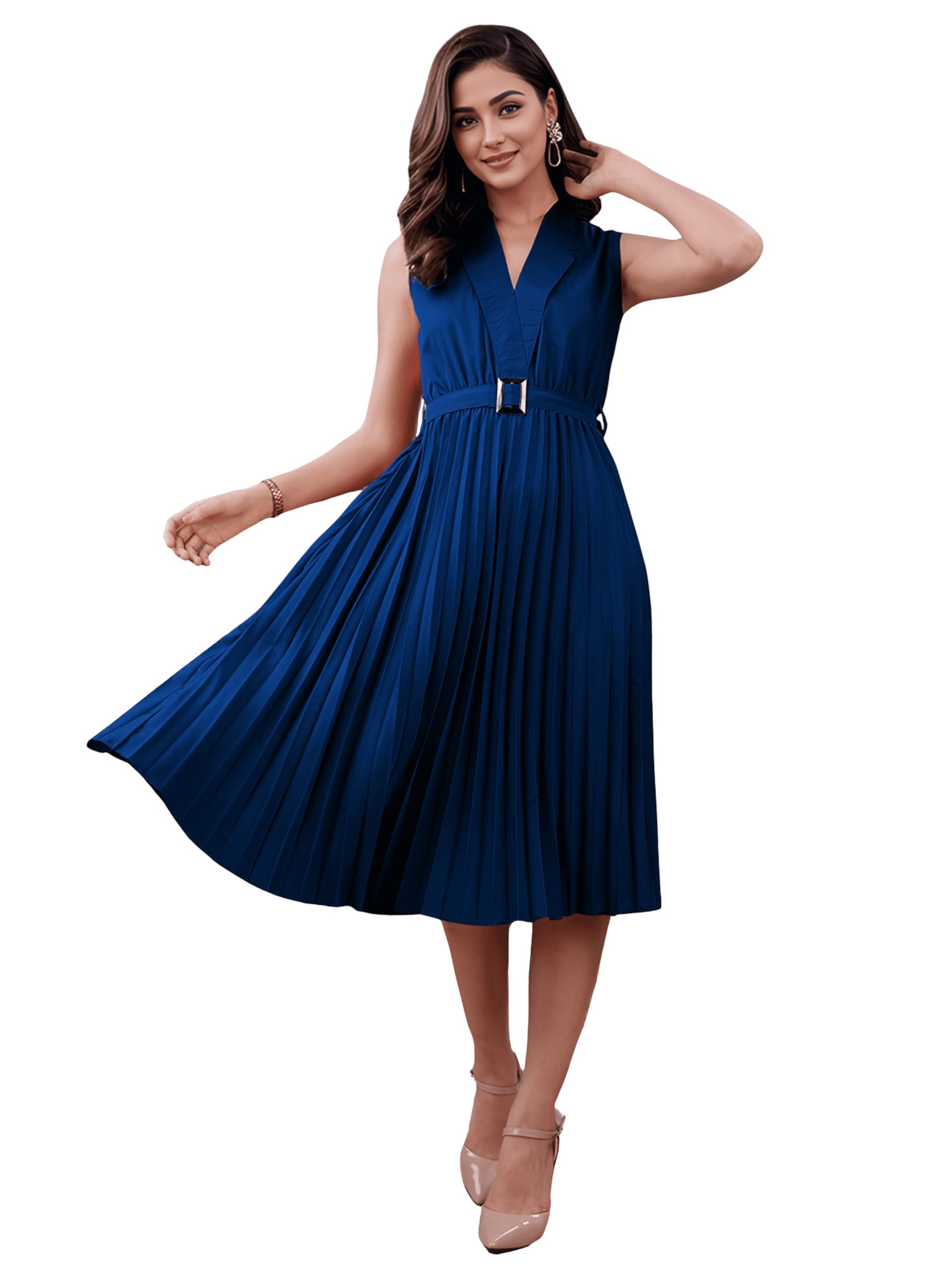 ワンピース Dolce Vita Pleated Dress Buy Majesta Women's Solid Pleated Fit & Flare Calf Length Dress