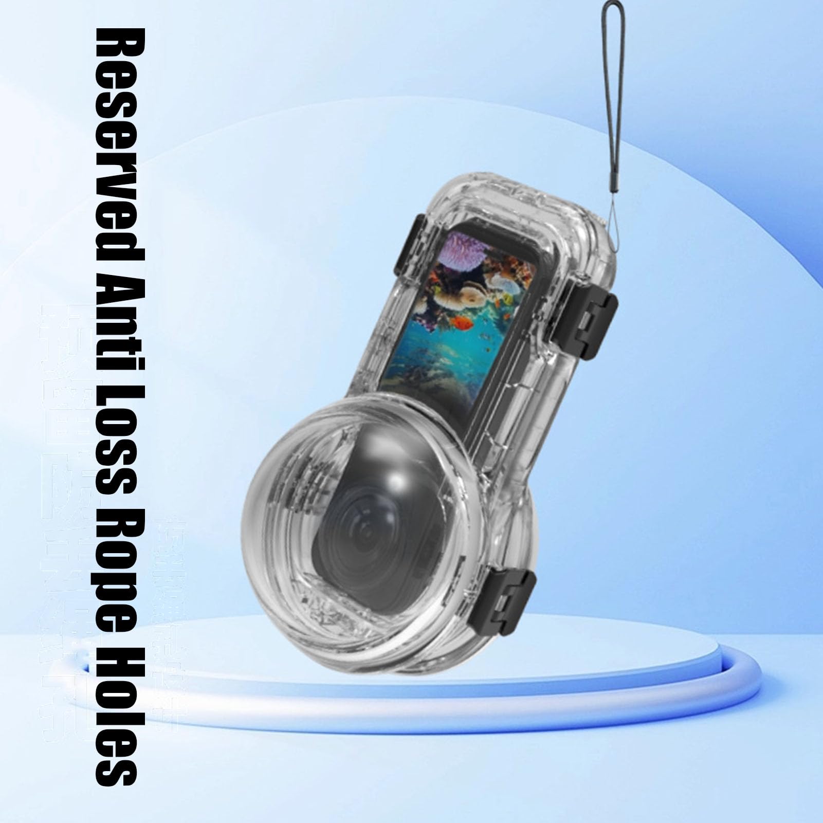 Fabater Cámara de Buceo Estuche Sellado Alta Transmitancia 60M Impermeable para Snorkeling Actividades de Natación PC de Silicona