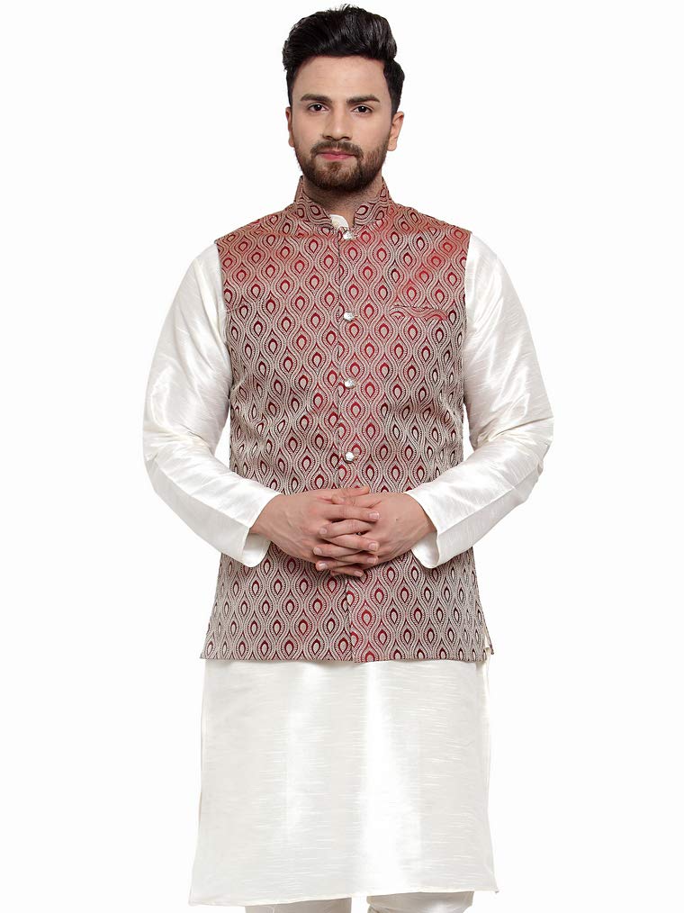 jompers Men's Woven Jacquard Nehru Jacket.-picture-33