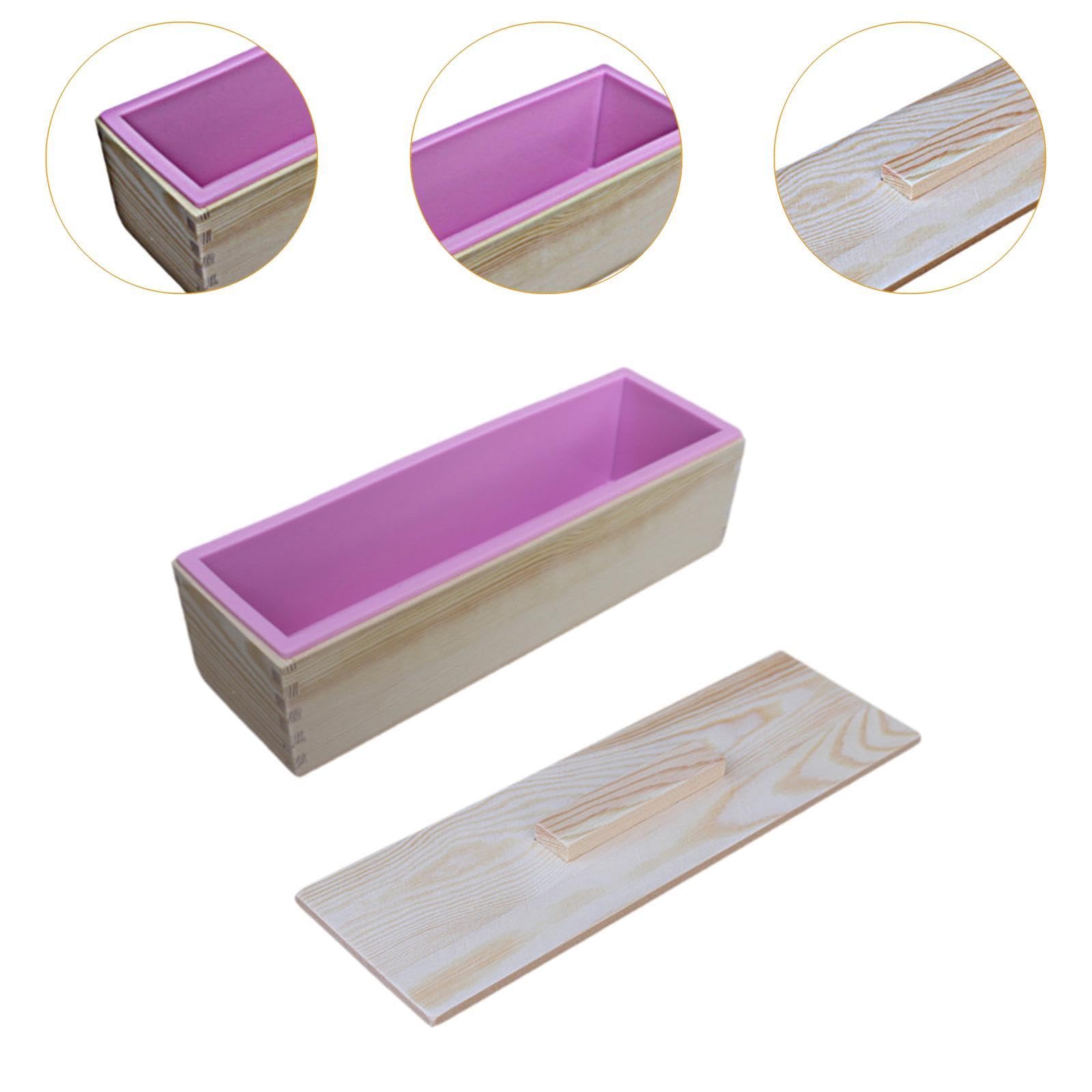 Colcolo Moule à Savon En Bois avec Boîte, Outil pour Création de Savon, Rose