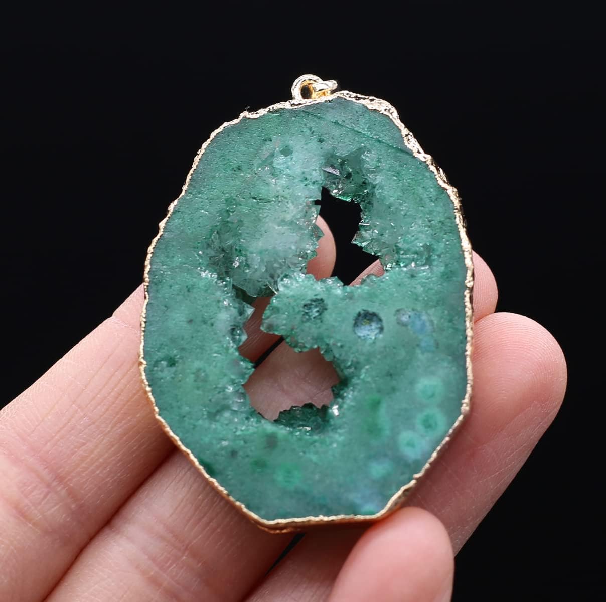 QSLLER Natural Stone Irregular Agates Crystal Bud Gold Plated Edge Sliced Pendant For Jewelry MakingDIY Necklace Accessories Gift Party - Image 2