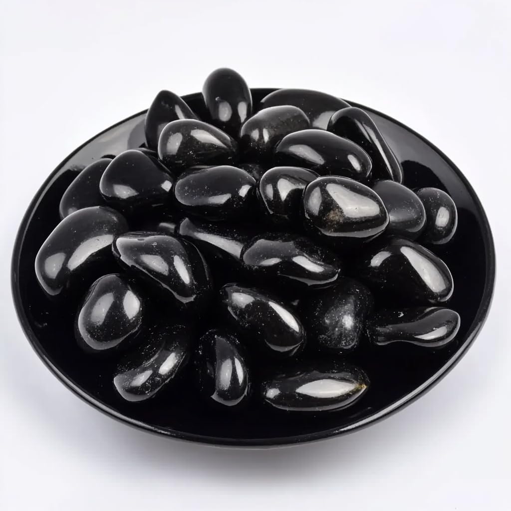 Obsidian Healing Crystal Stone Set - 24 Pieces, 0.6" Natural &amp; Polished Stones for Healing, Meditation, Reiki, Chakra, Crafting &amp; Decoration
