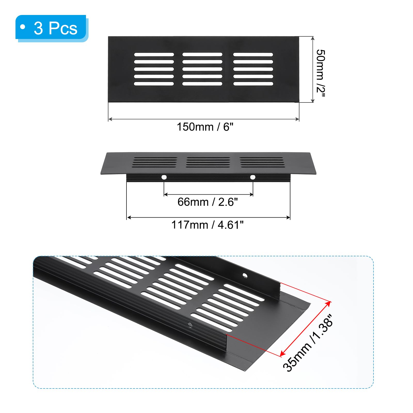 PATIKIL 6 x 2 Inch Door Air Vent Cover - Image 2
