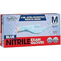 Vista 2 de ForPro - Guantes desechables de nitrilo para examen, grado médico, protección adicional de 4 mil, sin polvo, sin látex, no estériles, seguros
