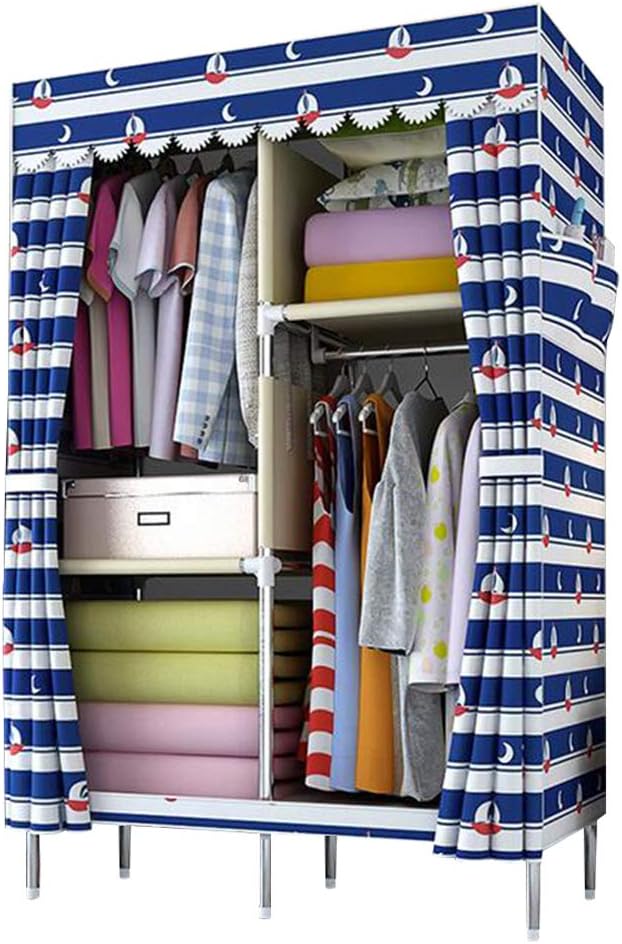 Cloth Wardrobe Clothes Closet, Portable Closet Wardrobe Storage Closet Standing Closet Fabric Cabinet Portable Wardrobe,B_88x45x168cm