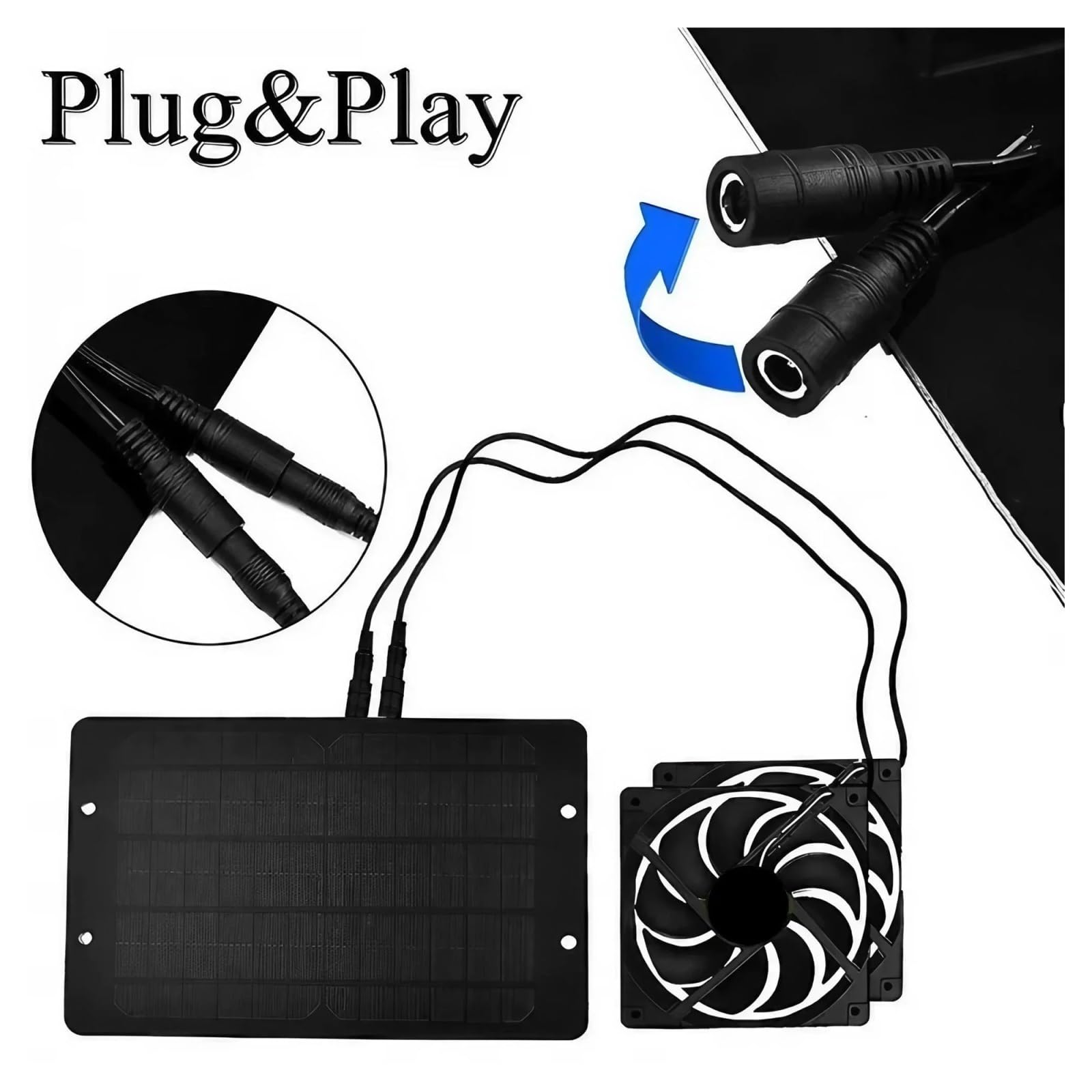 Extractor De Aire Solar 10 W Y 12 V, Miniventilador Alimentado por Panel For Ventilación Techos Autocaravanas Casas Rodantes Enfriamiento RáPido