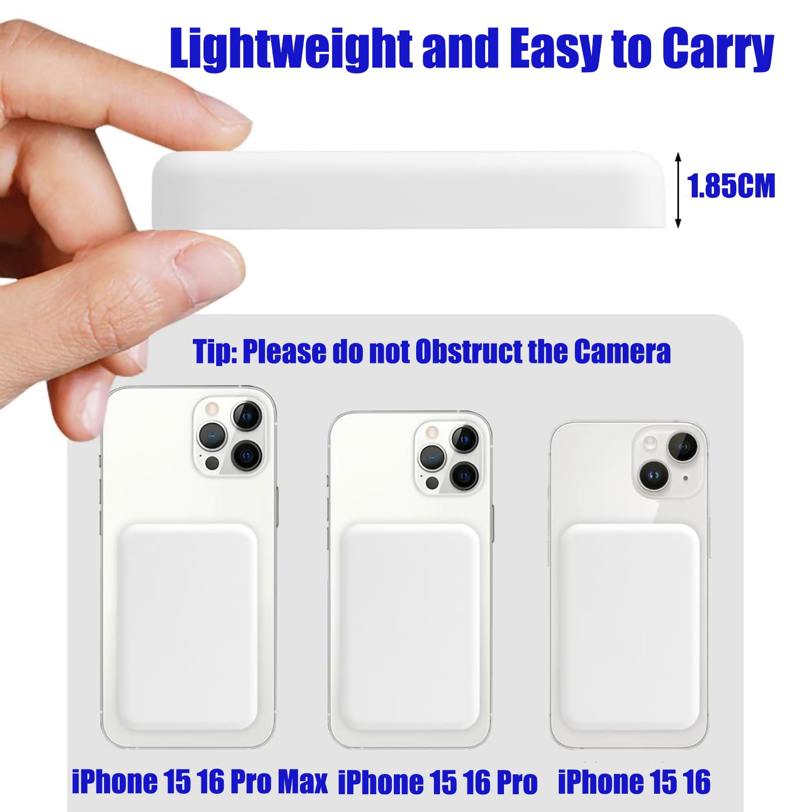 Power Bank Magnetico 5000mAh PD 15W Caricabatterie Portatile Wireless con Cavo USB C, Power Bank Wireless, Compatibile con Apple iPhone 16 15 14 13 12 Pro/Pro Max/Plus, Ricarica Magnetica