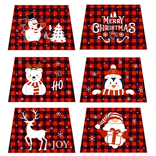 Aerwo Buffalo Plaid Christmas Tree Collar, Hexagon Six Different Patterns Christmas Tree Ring For Artificial Trees With 31In Diameter, Red And Black Tree Skirt For Christmas Tree Decorations #TOP2