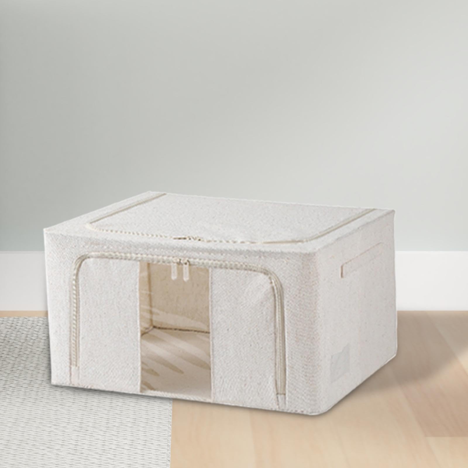 Bolsa de Almacenamiento de Organizador de Armario Plegable con Cierre Doble Material Algodón Adecuado para Almacenamiento de Edredones Ropa de, 55 litros
