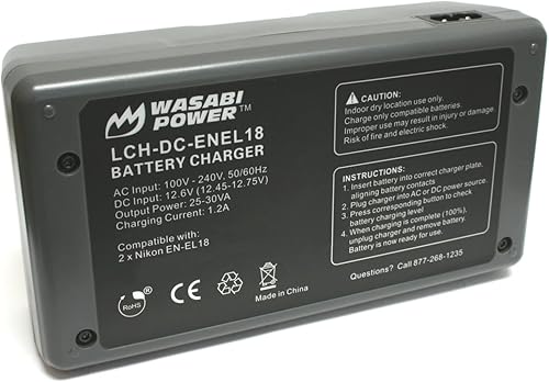 Miniatura 6 de Wasabi Power Cargador de batería dual para Nikon EN-EL18, EN-EL18a, EN-EL18b, EN-EL18c, EN-EL18d, MH-26, MH-33