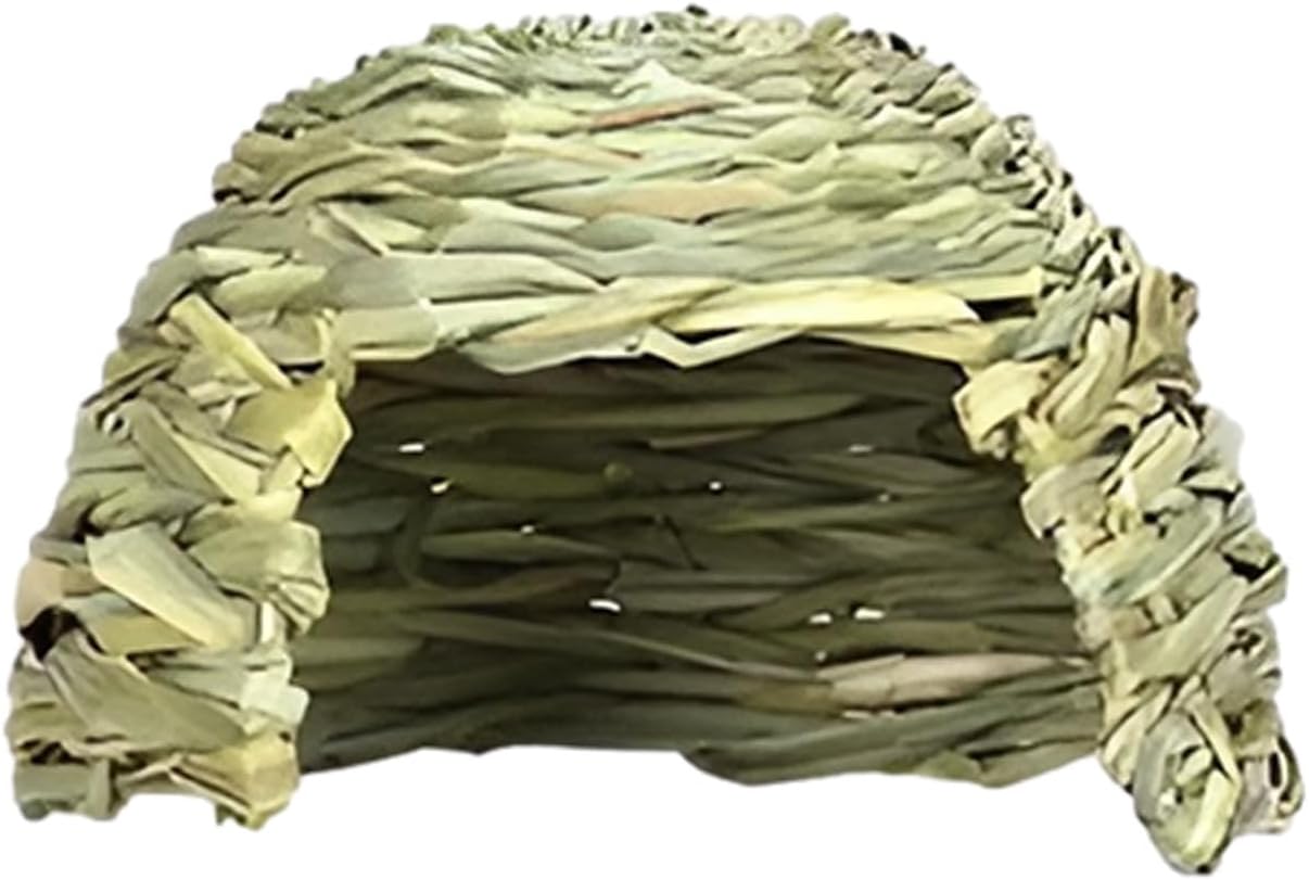 Straw House for Bunny – Grass Nest Hideaway | Folding Sleeping Cave and Playhouse for Small Pets, Soft Hay Bed Rabbits, Guinea Pigs, Other Small Animals, Fun Hideaway and Nest Pet Supplies