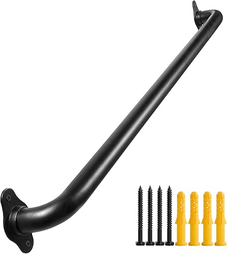 Miniatura 14 de Barandillas de mano para escaleras de montaje en pared de 12 pulgadas para interiores, pasamanos de tubo de metal de 1 pie, barandilla de seguridad