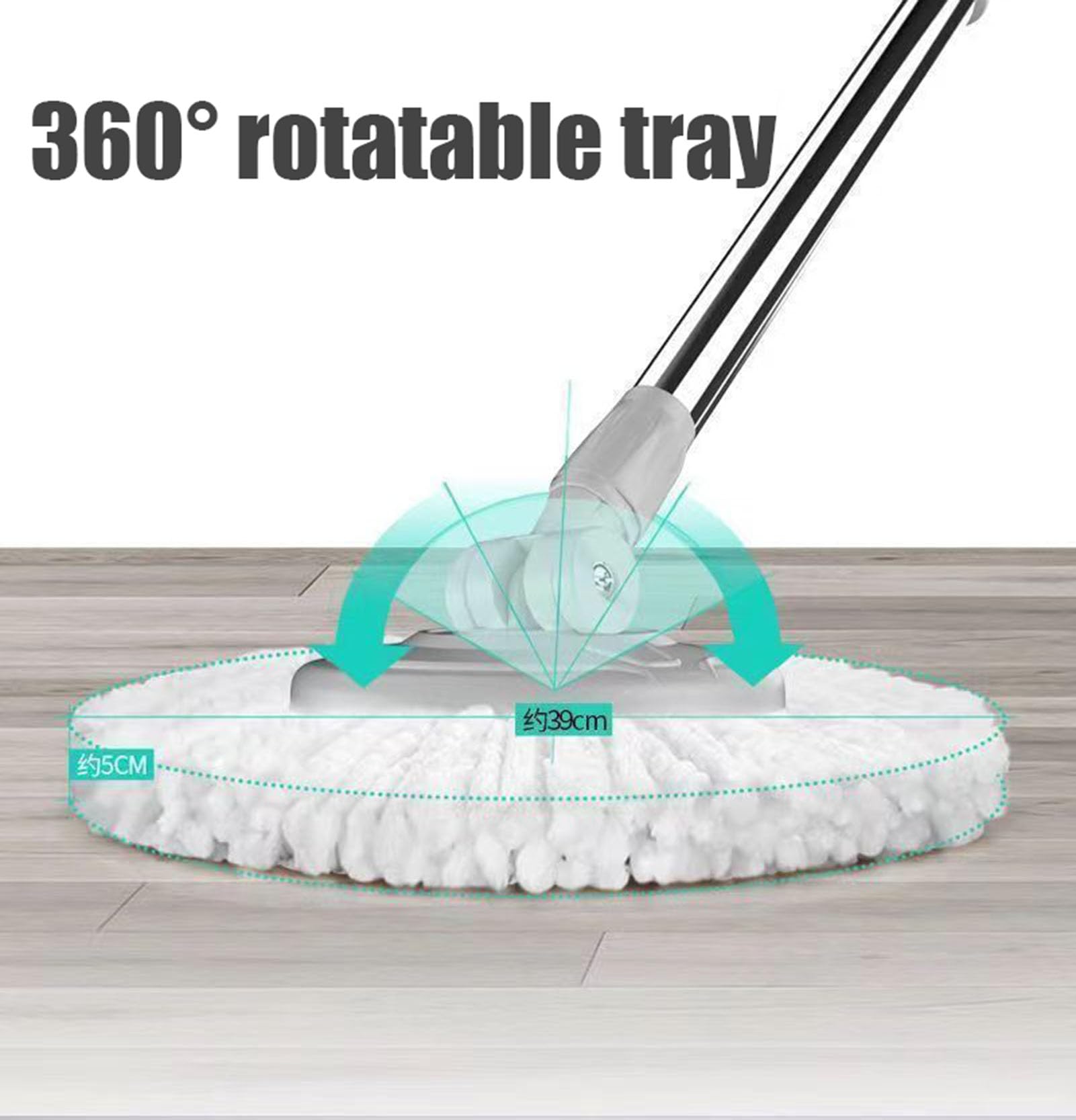 Sistema de limpieza Trapeador giratorio, trapeador y cubo con juego | Fregona giratoria pequeña, cantidades para limpieza de pisos, agua limpia y sucia separada, rotación de 360°
