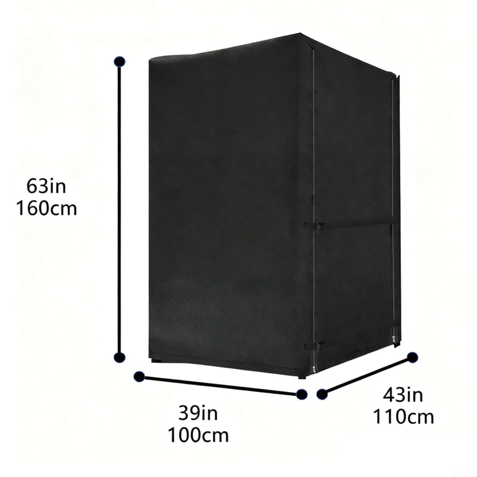 Cubierta de excavadora resistente de 110 x 100 x 160 cm, protector de polvo Oxford impermeable con cremallera y tiras resistentes al viento para almacenamiento de excavadoras al aire libre en lluvia y