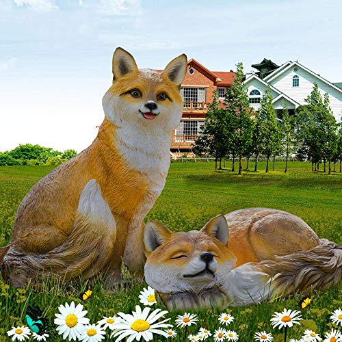 Zhjbd Garden Ornaments Simulation Fox Waterproof Resin Garden Statue For Yard Landscape Lawn Decoration Crafts Gift(A B) A:3019.511Cmproduct No.:ww-306 (Color : B:241734.5Cm) #TOP3