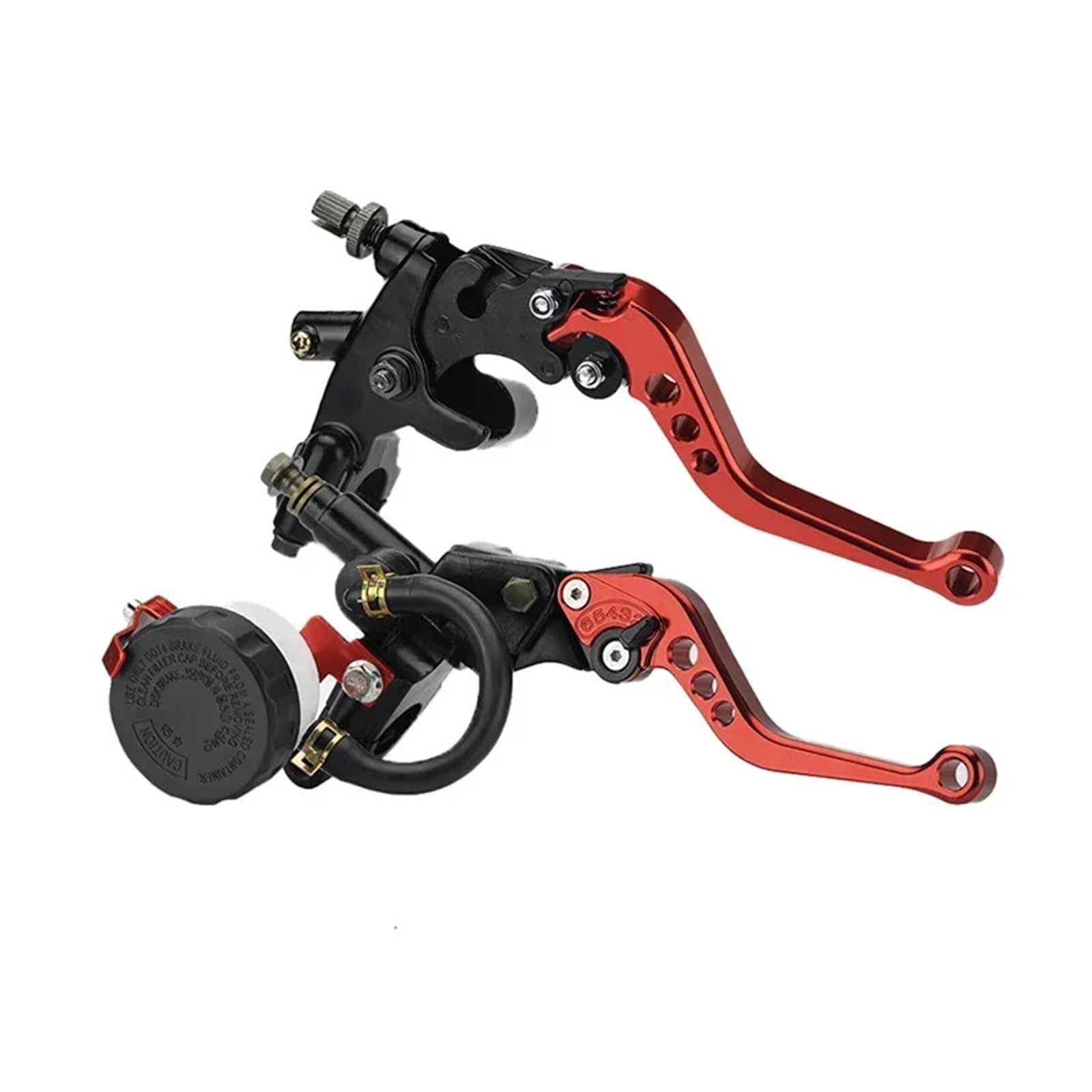 Générique Maître-cylindre hydraulique de frein et d'embrayage à levier 22 mm (7/8") pour moteurs 250-500cc(Rouge)
