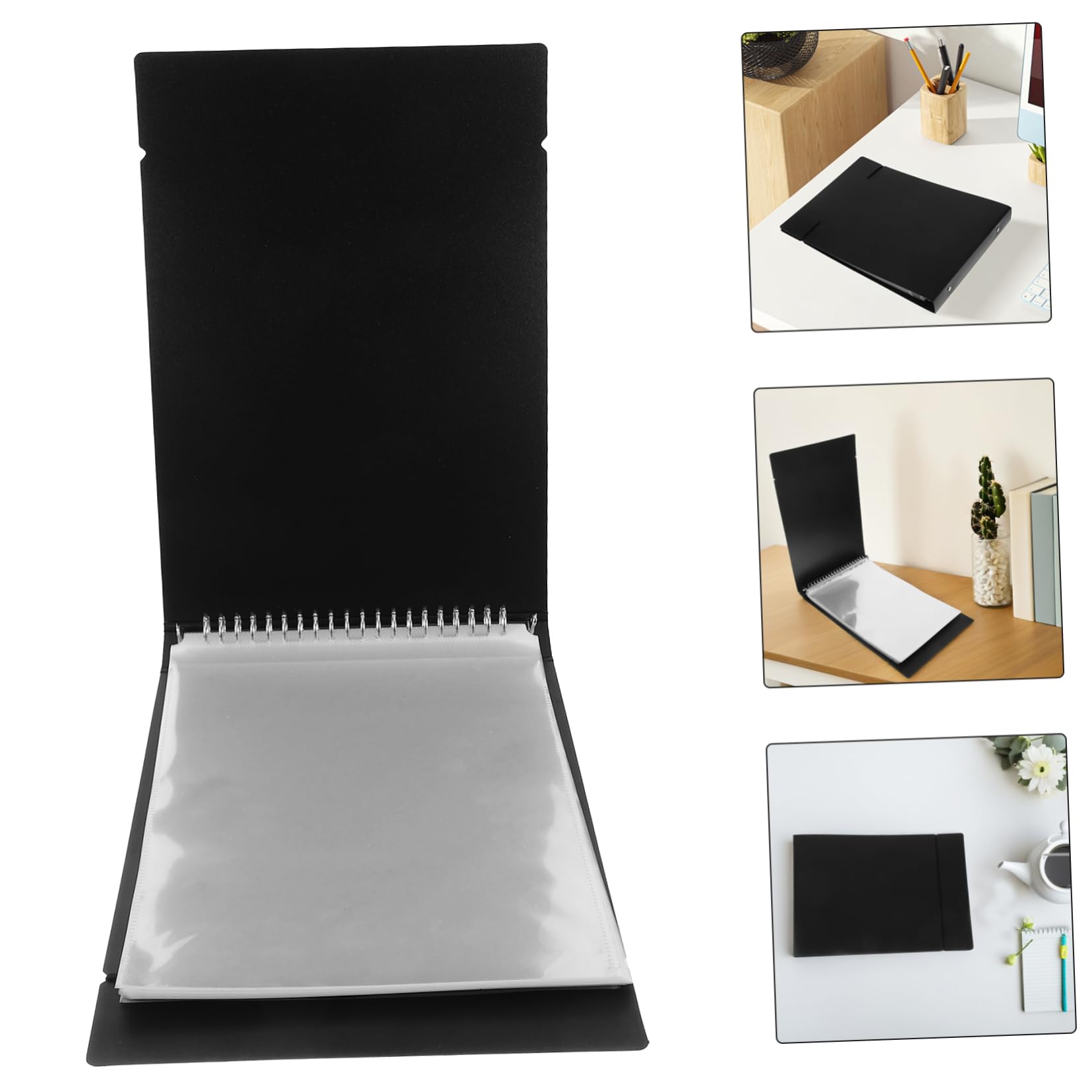 Porta Assegni Nero in Plastica, Raccoglitore Documenti e Fatture | Capacità Ampia, Design Elegante, per Ufficio e Casa, Album per Scontrini e Libretti