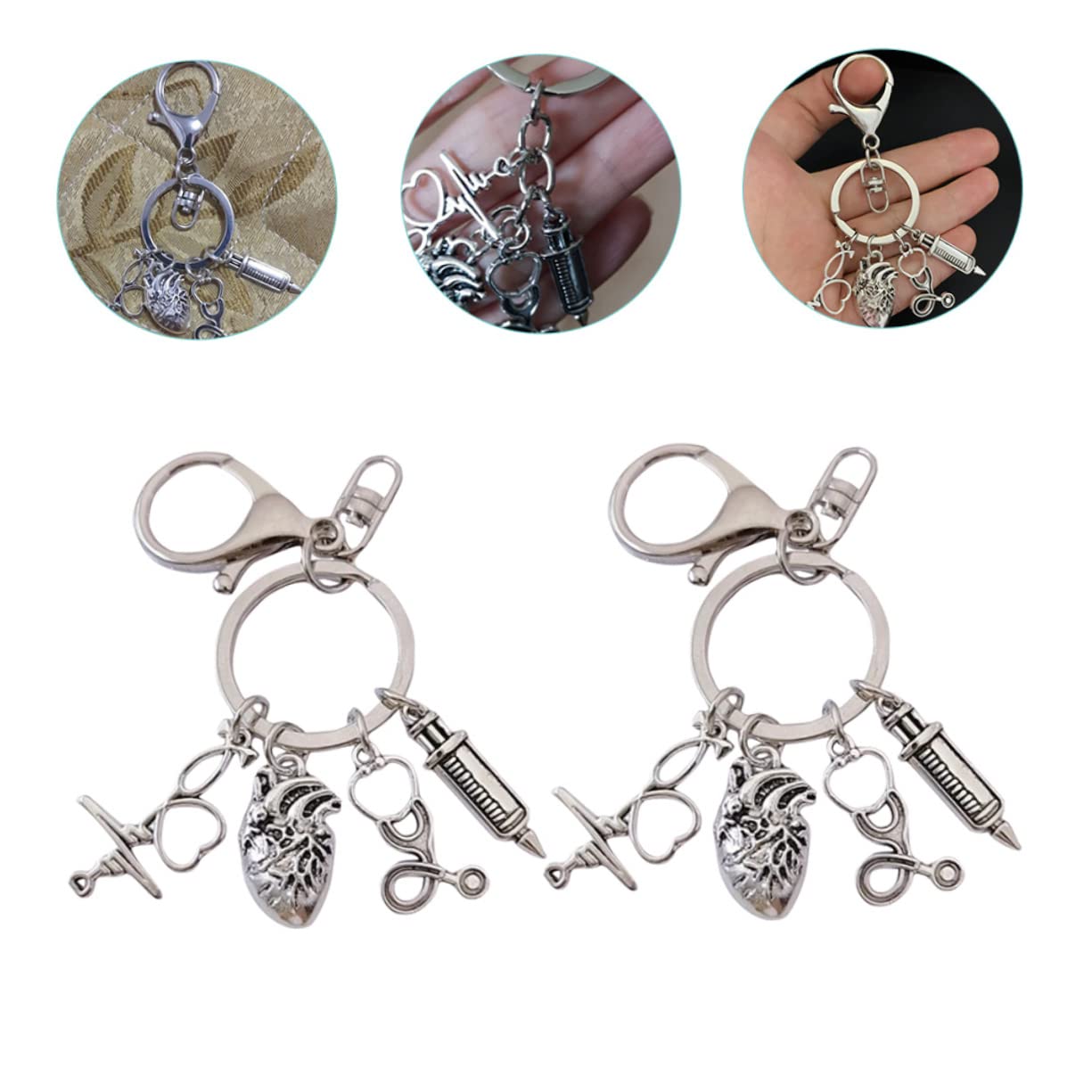 CALLARON Schlüsselanhänger Zum Aufhängen Abzeichenband Schlüsselhalter Gepäckanhänger Handgelenk Set Kleiderbügel Schlüsselband Taschenbund Schlüsselanhänger Ringe Gürtel