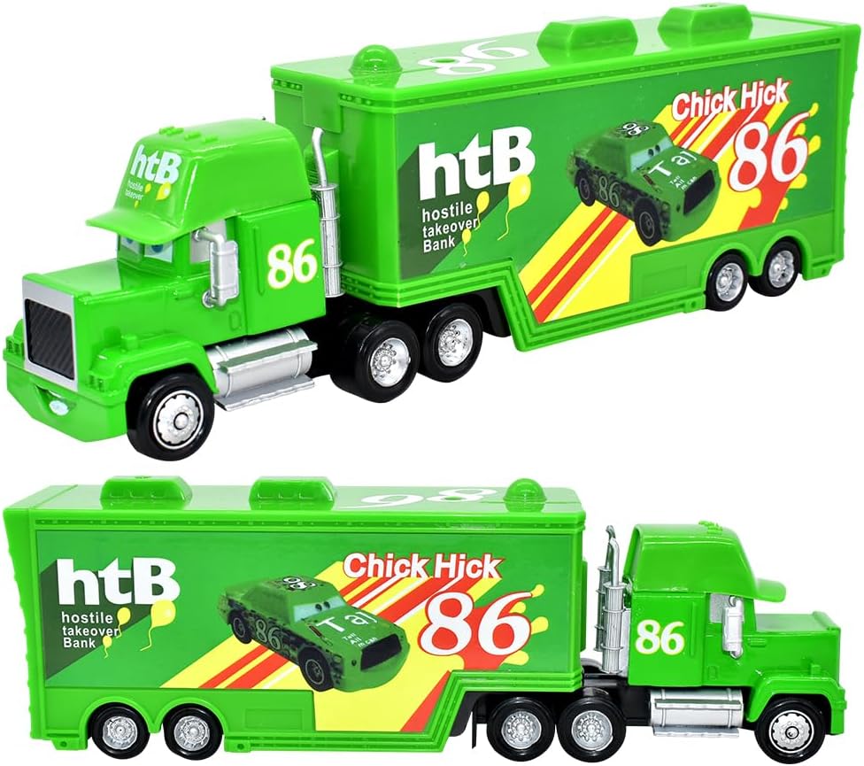 MIFKLMVTransporter Truck Model Movie Car Toy - Alloy Play Vehicle Racing Car - Birthday Gift for Kids Collectors - 21 * 5 * 7 cm - Green