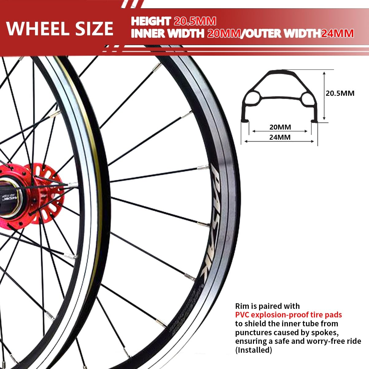 Amazon.co.jp: 20インチ 406/451 BMX バイクホイールセット アルミ合金