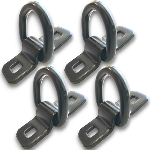 Miniatura 9 de Anclajes de amarre para anillos en D de 38 pulgadas, color negro, paquete de 4