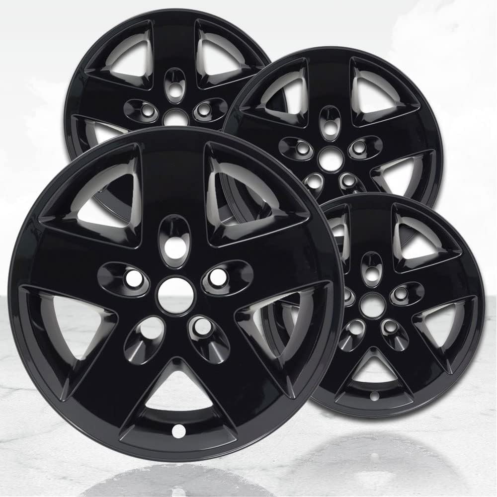 Upgrade Your Auto 17" 4pc Gloss Black Wheel Skins (Set of 4) for Jeep Wrangler 2007-2017