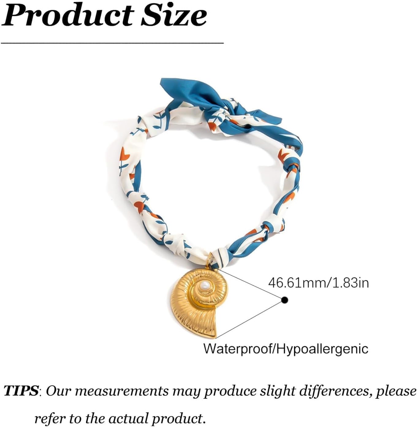 YANCHUN Scarf Necklace with Charm Bandana Necklaces Jewelry Conch Shell Accent Scarf Necklace for Women Boho Wrap Charm Necklaces Statement Accessory - Image 6