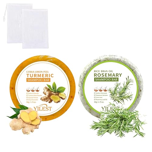 Barra de champú de romero para el crecimiento del cabello, 2 unidades, romero y jengibre, barra de champú sólido para el crecimiento del cabello,
