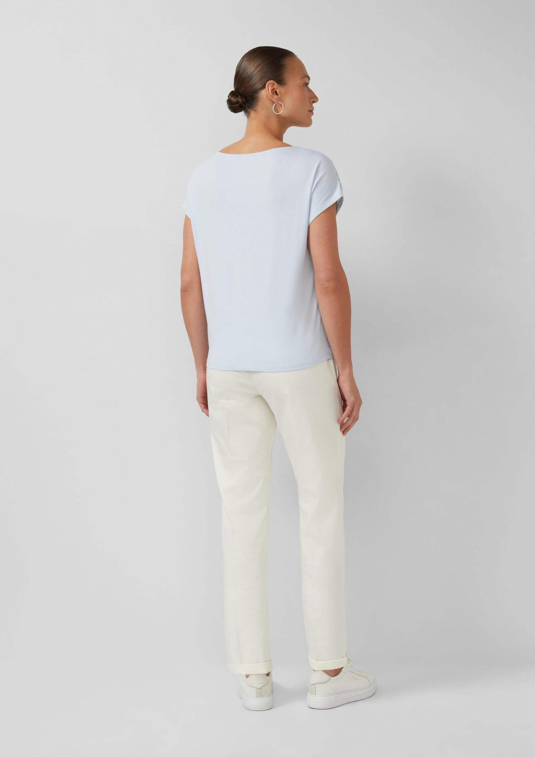 s.Oliver Damen T-Shirt – U-Boot-Ausschnitt, Frontprint, Regular Fit