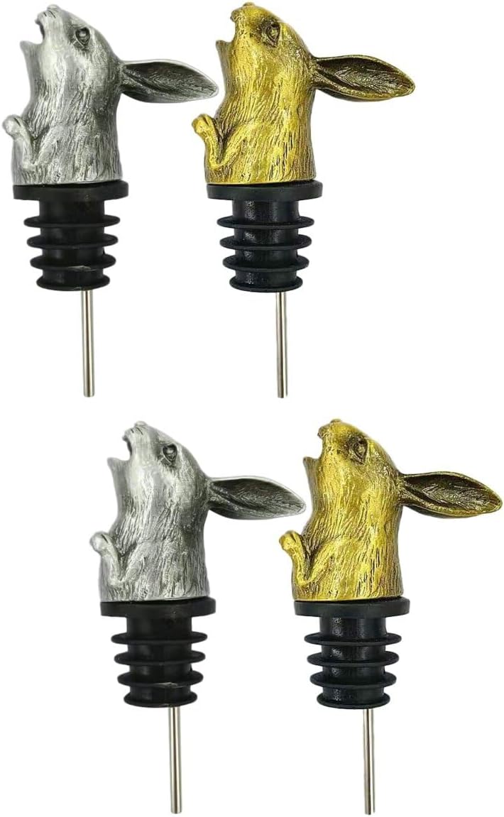 UPKOCH 4pcs Wine Pourers Stainless Steel Bunny Wine Spout for Easy Pouring for Parties Weddings and Home Use Creative