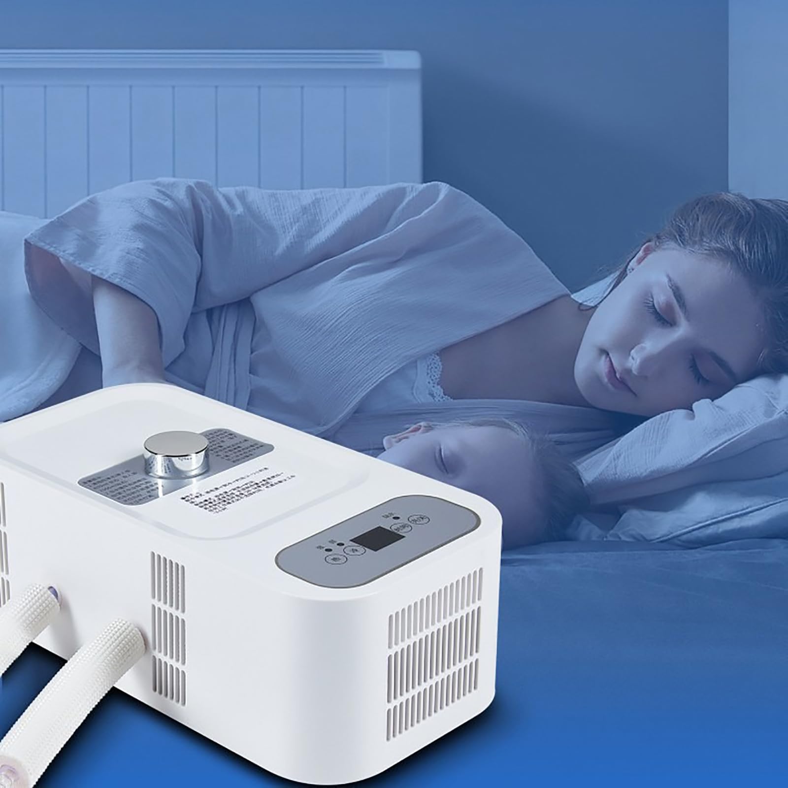 Elektryczny koc chłodzący z 12-godzinnym timerem i schładzaniem do 3-8 ℃ | System chłodzony wodą o mocy 130 W, zbiornik 200 ml, do użytku z systemem chłodzenia łóżka i chłodziarki(160cm*140cm)