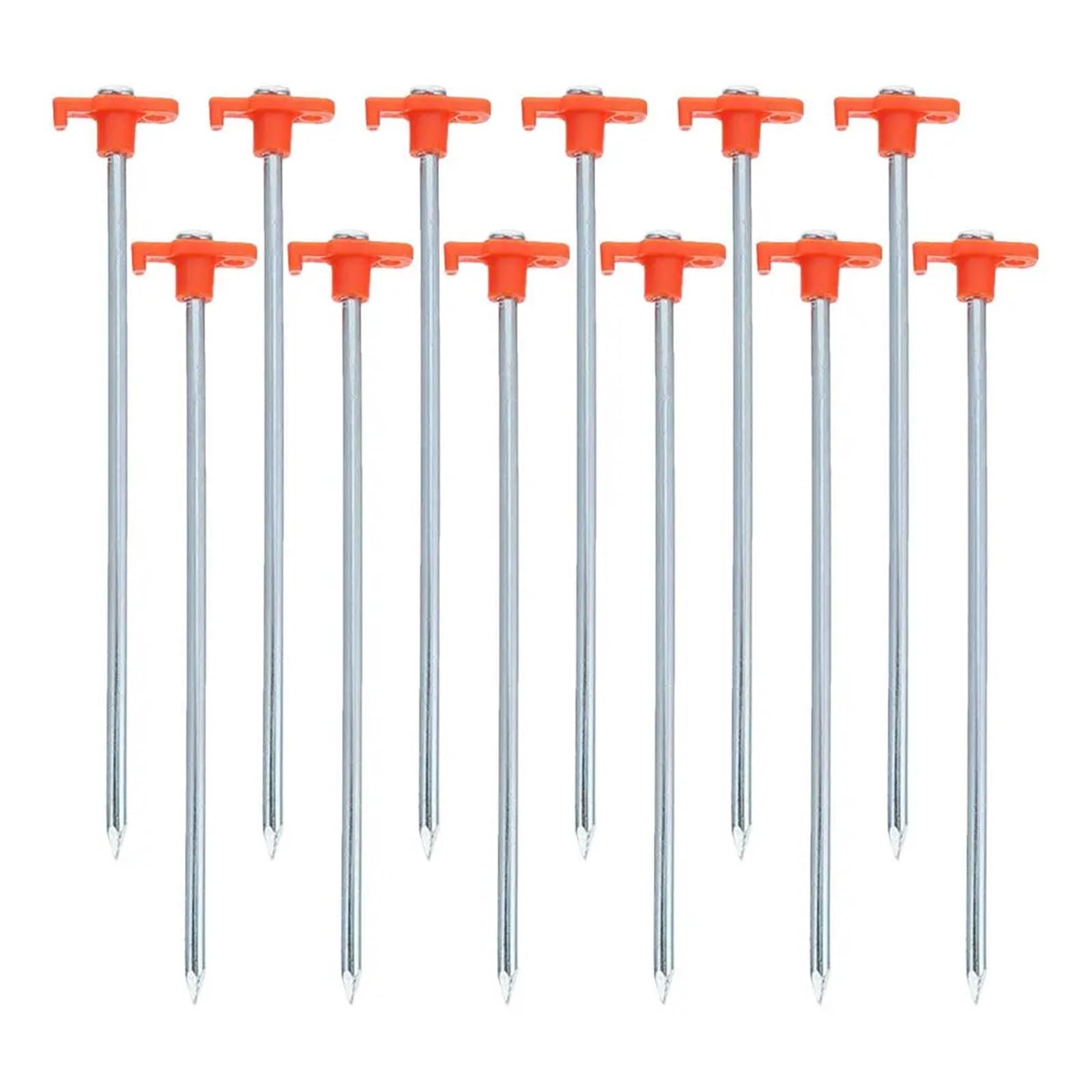 Picchetti for tenda antivento resistenti da 12 pezzi, picchetti terra in acciaio, accessori campeggio for il fissaggio esterno di tende sole