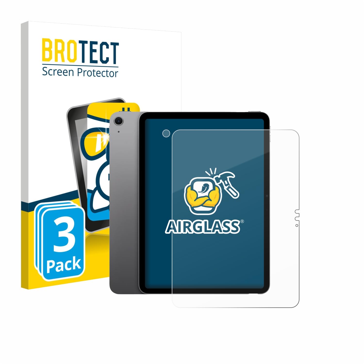 brotect Pellicola Protettiva Vetro per Apple iPad Air 11" M4 2026 (Fronte+Fotocamera) Protezione Schermo (3 Pezzi) [Durezza Estrema 9H, Chiaro]