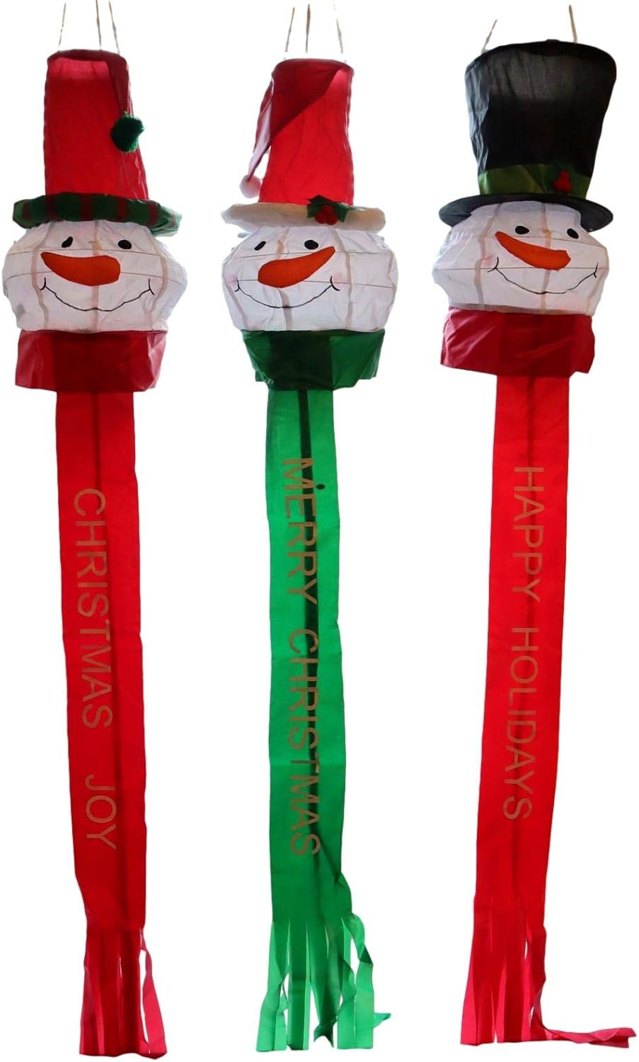 Ganz Snowman 3D Wind Spinners Windsock Set of 3