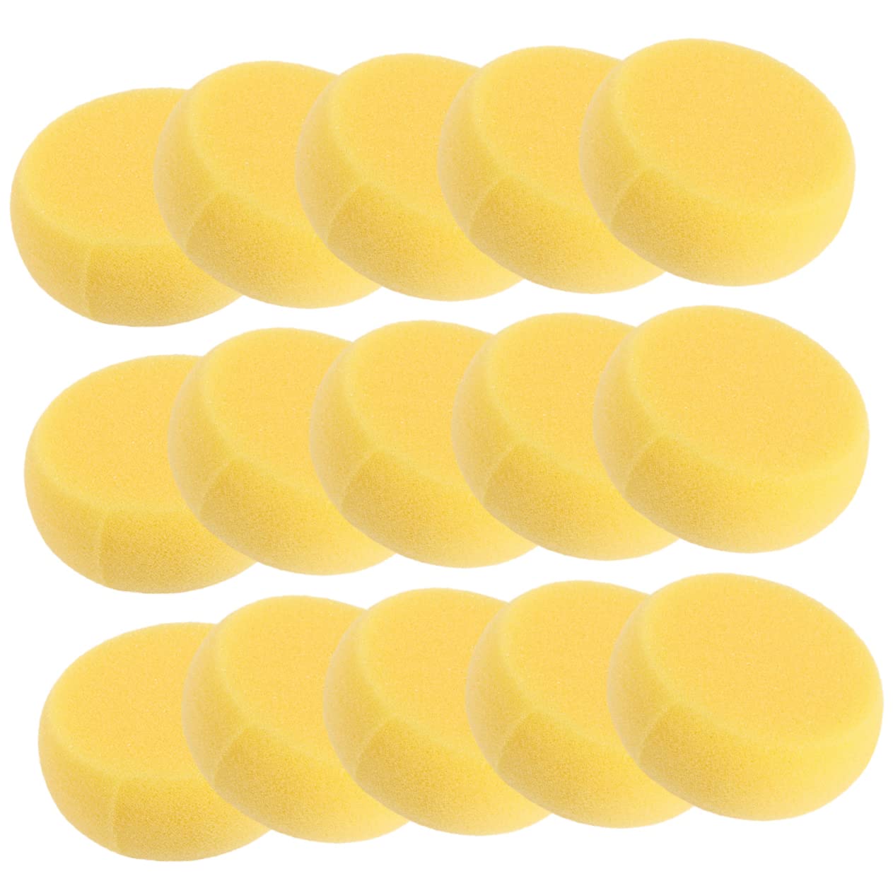 NUOBESTY 75 Pièces Éponge À Gâteau Ronde Jaune Pinceau Éponge De Poterie Éponge Aquarelle Ronde Éponge Jaune Tampon De Peinture Éponge De Peinture pour Enfants Éponges De Peinture Rondes