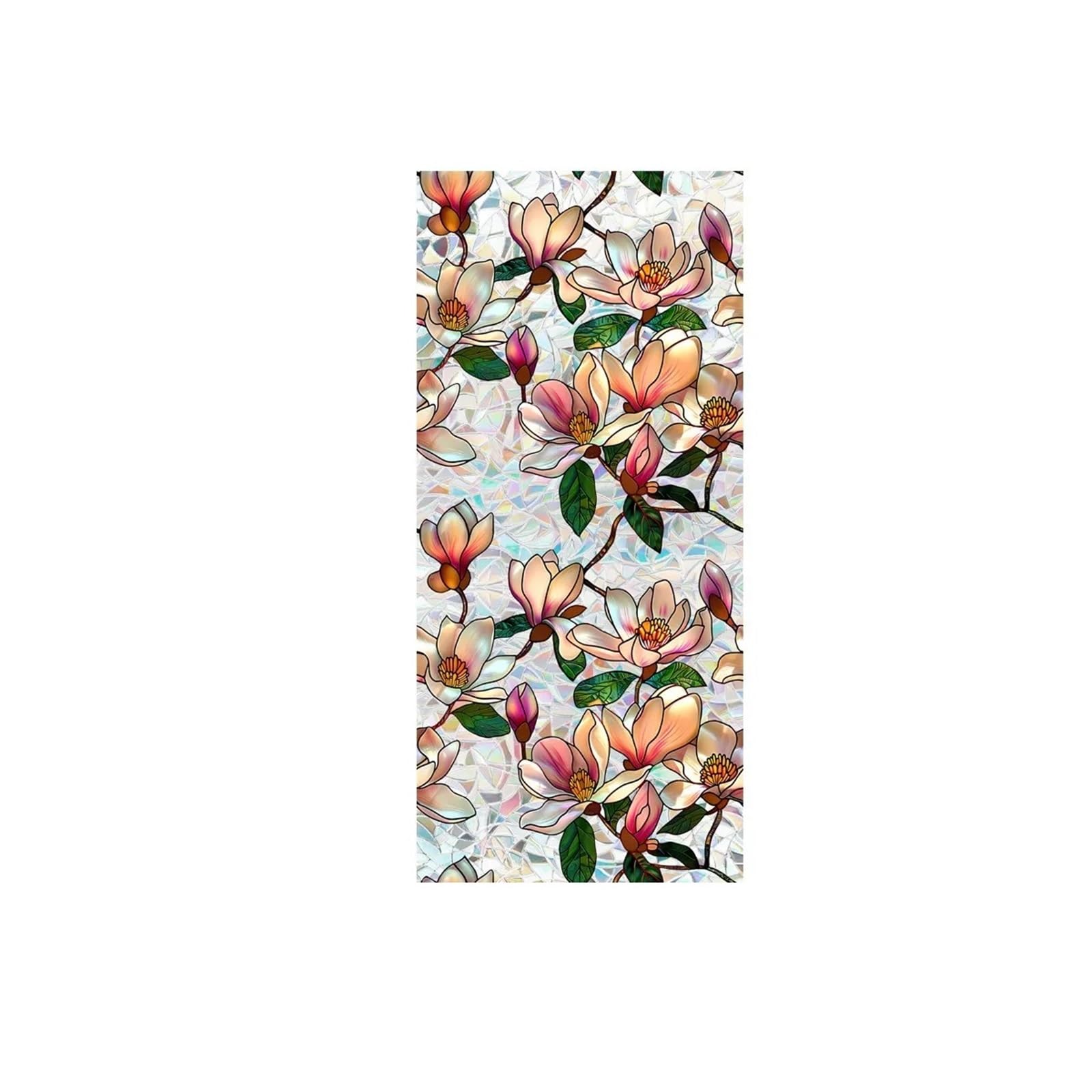 SHALLEZSOU Window films Window Film Sun Catcher Static Glass Stickers Non-Adhesive Sticker Decorative Privacy Flower Decal Painted