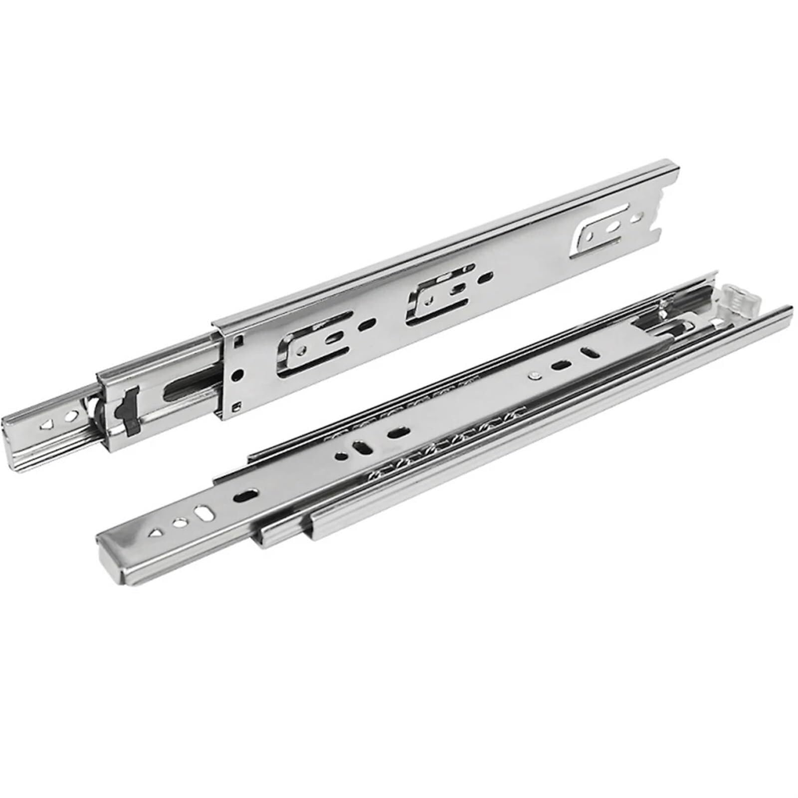 Drawer Runners Stainless Steel Thickened Hydraulic Damping Buffer Drawer Slider Silent Three-Section Guide Rail 3 Folds Full Extension Bearing(20inch)