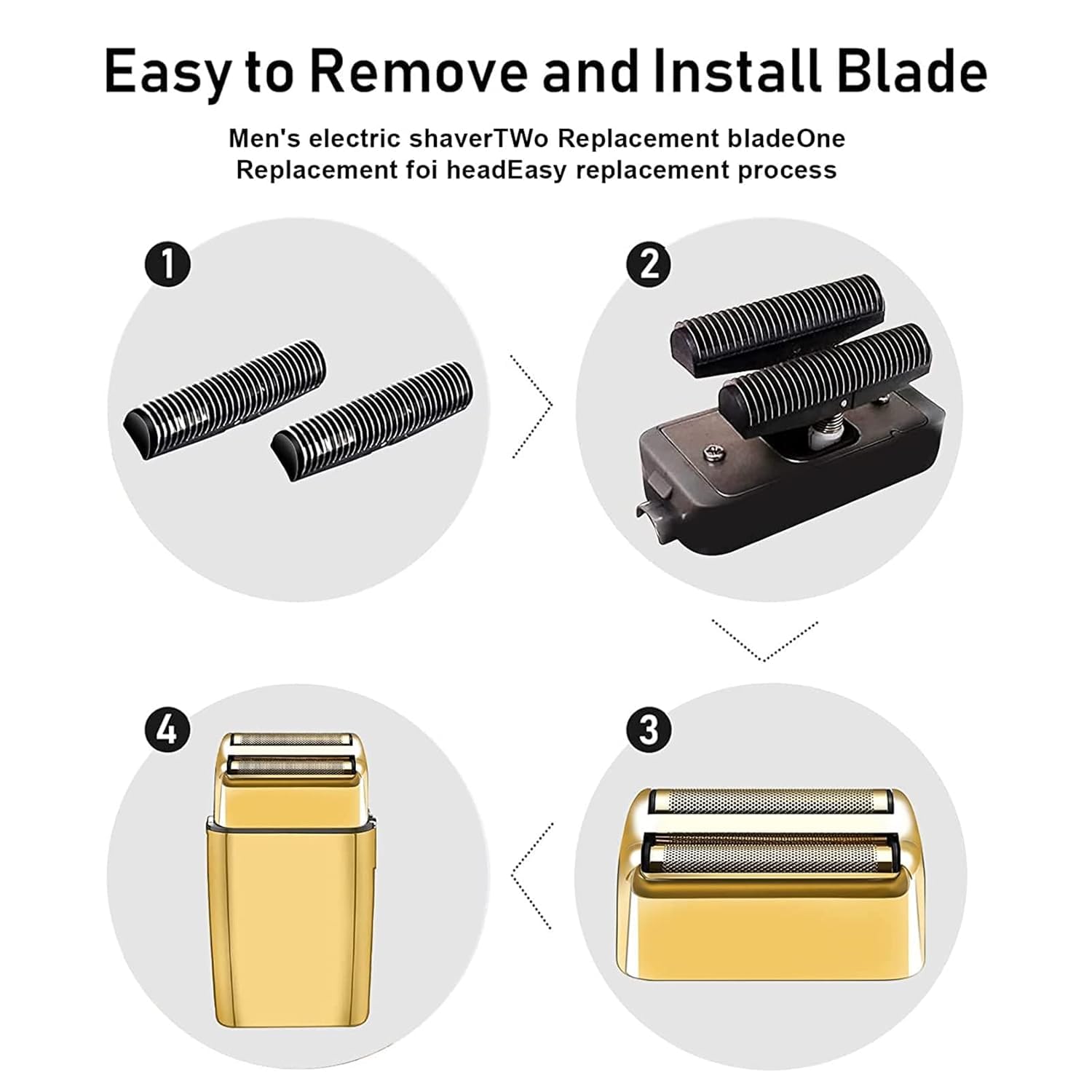Tête de rechange de film de rasage Compatible avec les rasoirs à double grille BaByliss, film de remplacement Compatible avec les rasoirs BaBylissPRO FXFS2