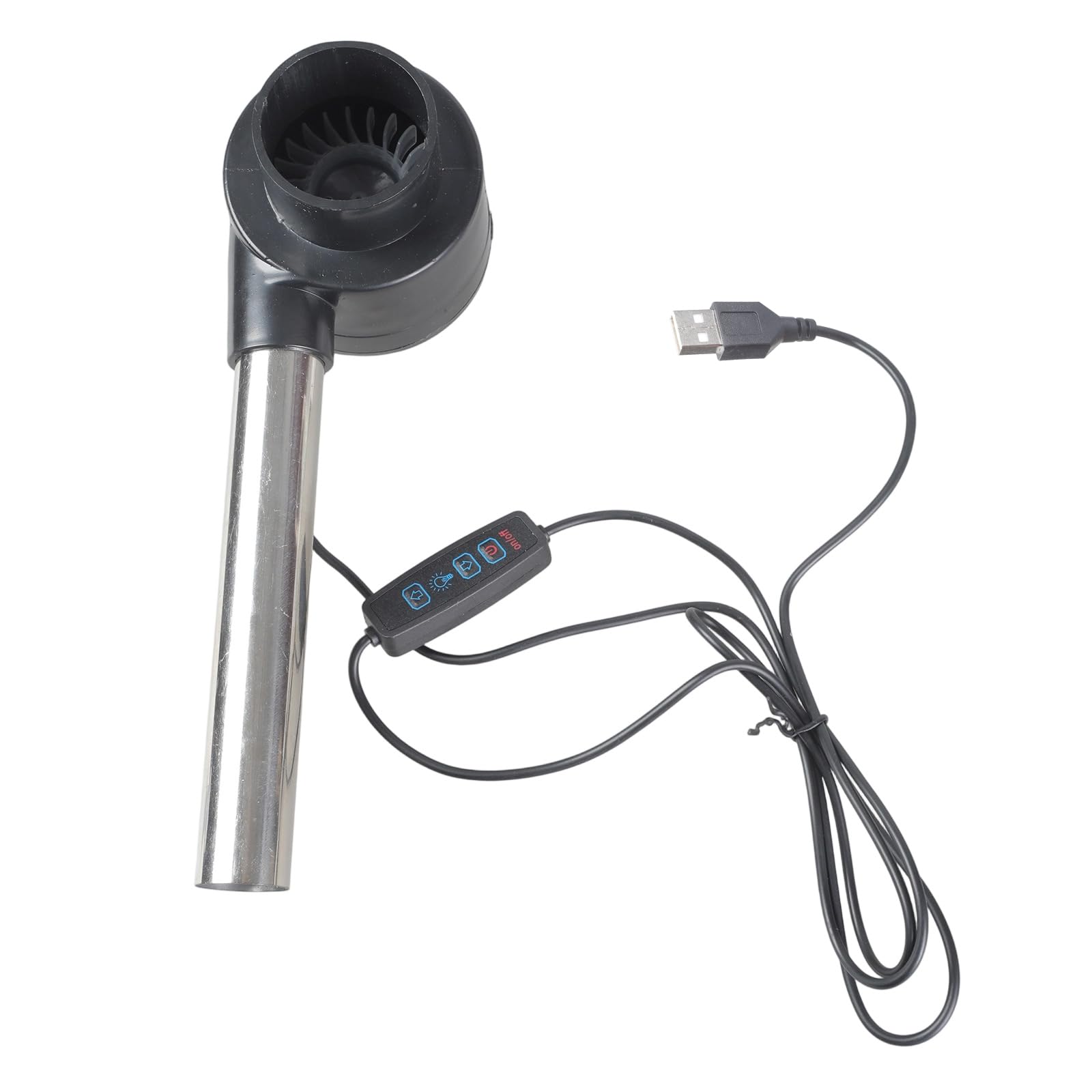 Kalttoy Portable Blower Fan 5V Usb Powered 14.5Cm Air Duct 5 Speed Settings For Camping Cooking Ventilation And Ignition Assistance Smoky Dispersion And Camping Assistance