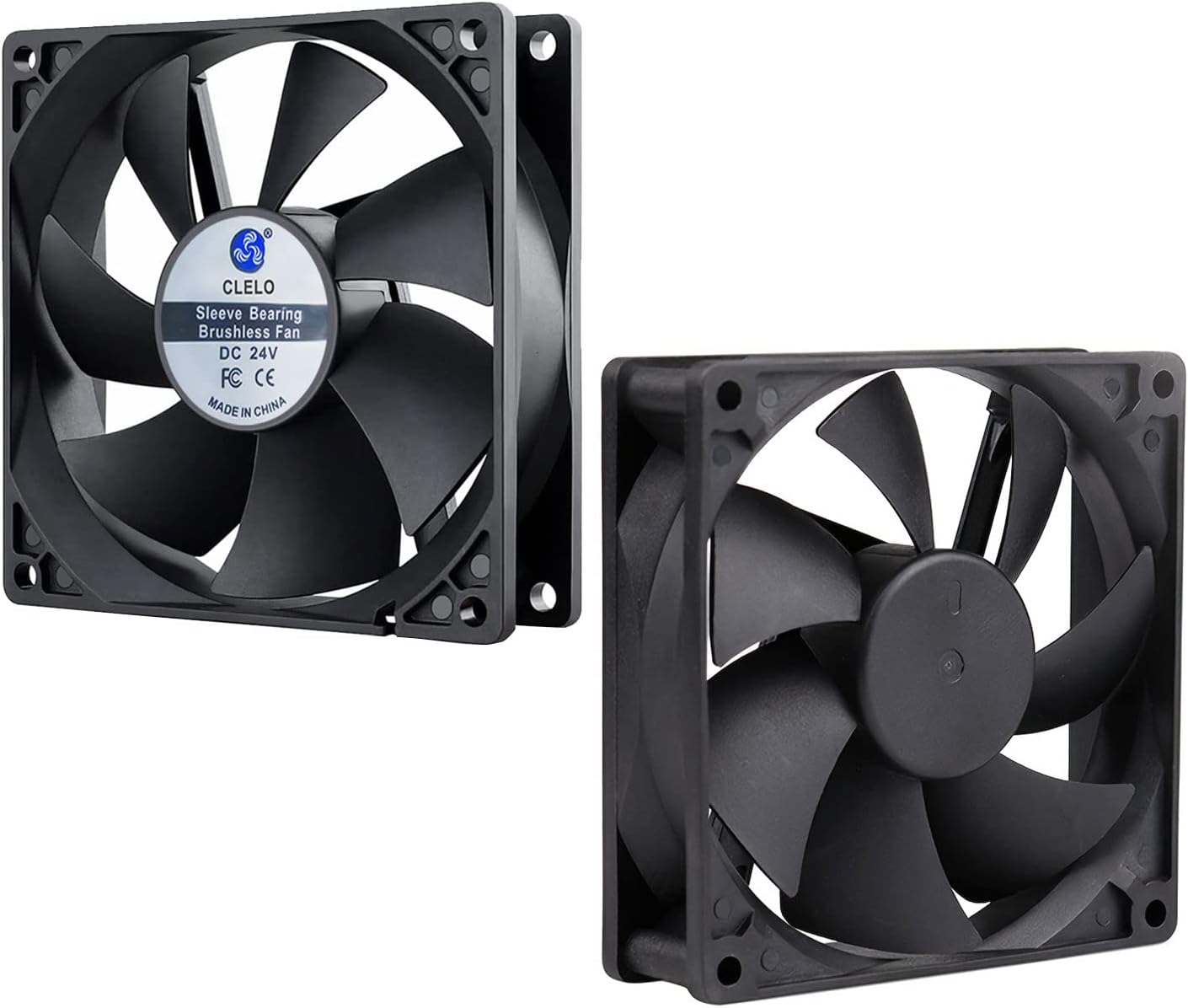 90mm Fan 24V, 2 Pack 9025 Computer Case GPU CPU Cooler Radiator Cooling Fan Sleeve Bearing Strong Air Flow, 92mmx92mmx25mm 2PIN