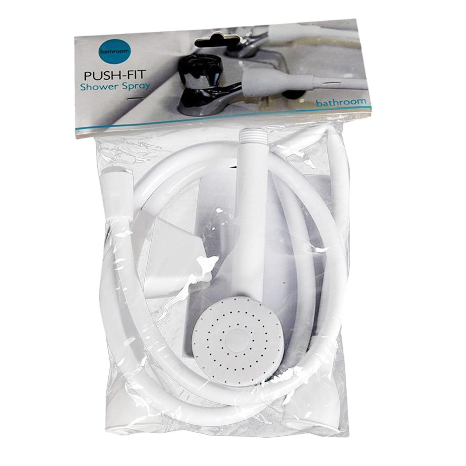 Generic Double Tap Pet Sink Tub Shower Spray Head Hose Push-FIT White Attachment