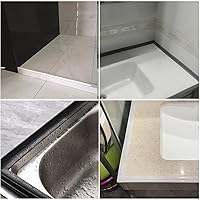 Vista 7 de Barrera de umbral de ducha de 39 pulgadas, sello inferior de puerta de ducha de silicona para tapón de agua, borde flexible para protector