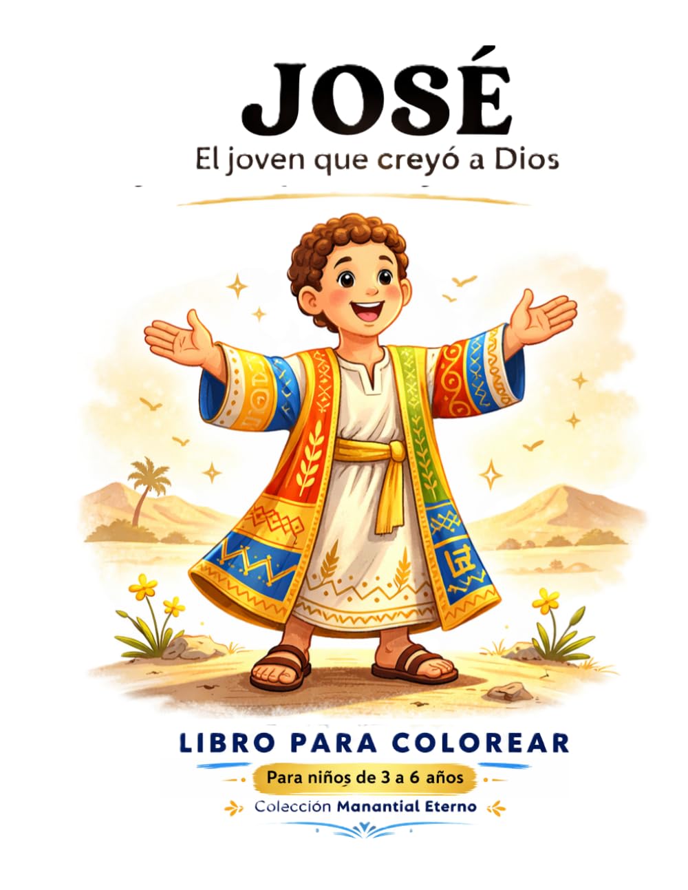 José: El joven que creyó a Dios: Libro para colorear con historia bíblica para niños de 3 a 6 años (Manantial Eterno 3-6 años)