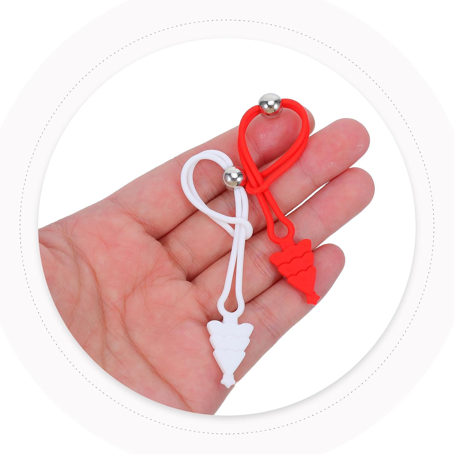 Ornament Hooks Organizers Reusable Silicone Adjustable 8pcs Non Slip | Bauble Crafts and Cords, Easy Installation, Multifunctional Use, Outdoors Home