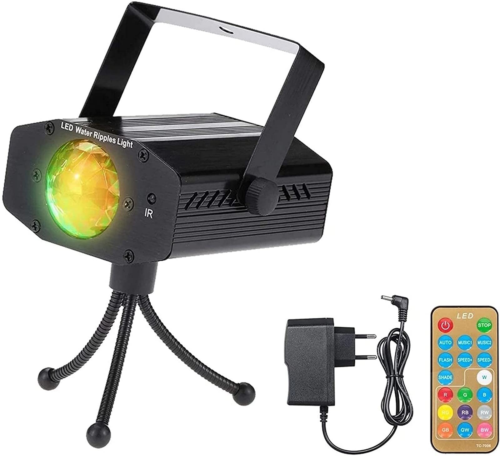 Amazon｜ステージライト LED ウォーターリップル ステージライト 自動実行/サウンド起動/リモートコントロールモード/速度調整可能  コンパクトステージライト (ブラックEU)｜据え置き型シューズラック オンライン通販