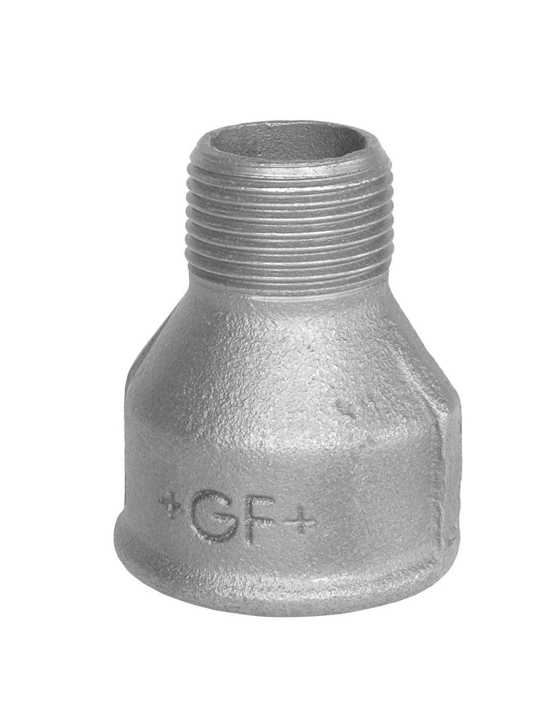 Georg Fischer + GF + 2941 Fitting, galvanizado, Nr. 246, 2 x 1 M4, reducción manguito I/A