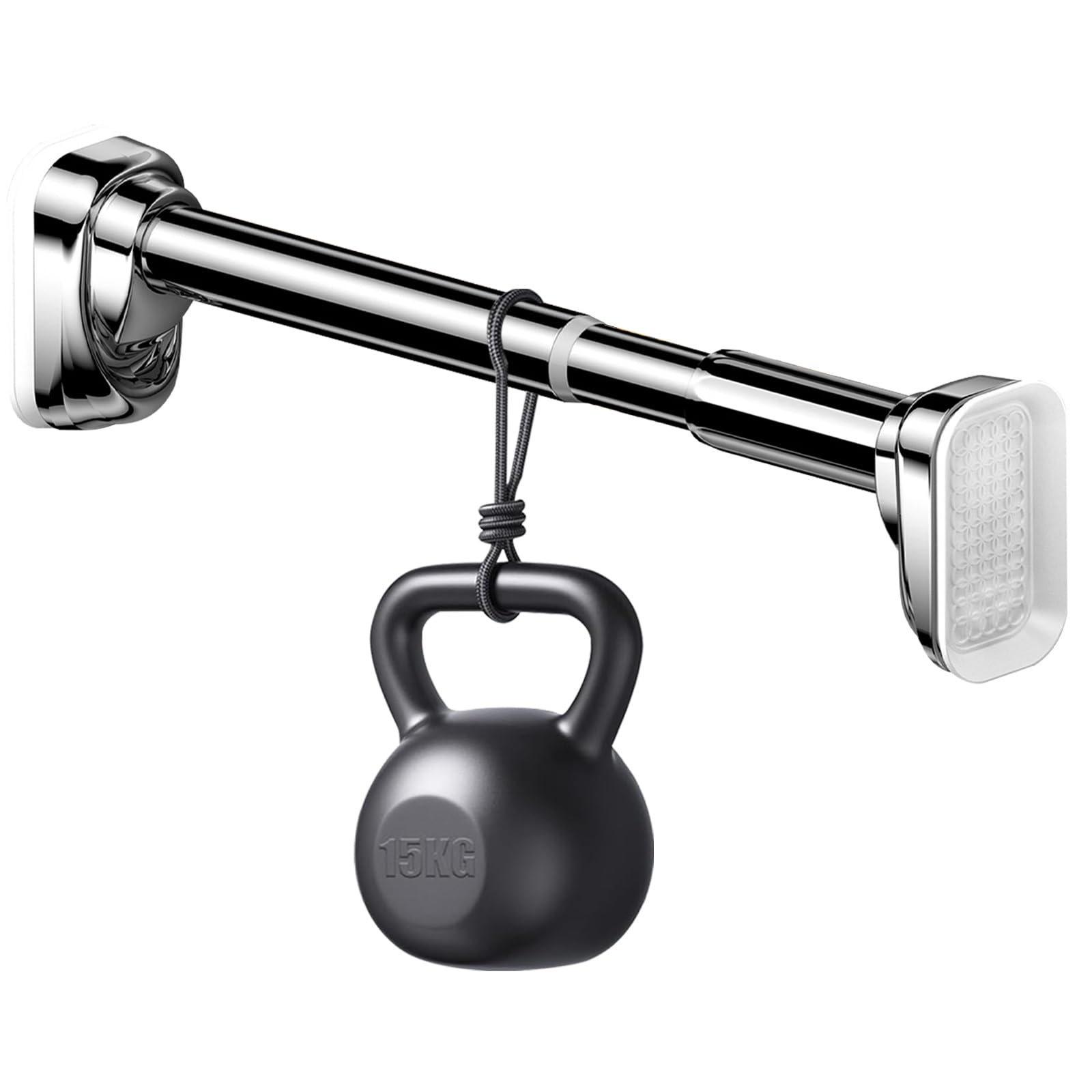 Barra de ducha extensible de 40 a 490 cm, sin taladrar, para baño, cocina, balcón, poste (plata, 70-120 cm)