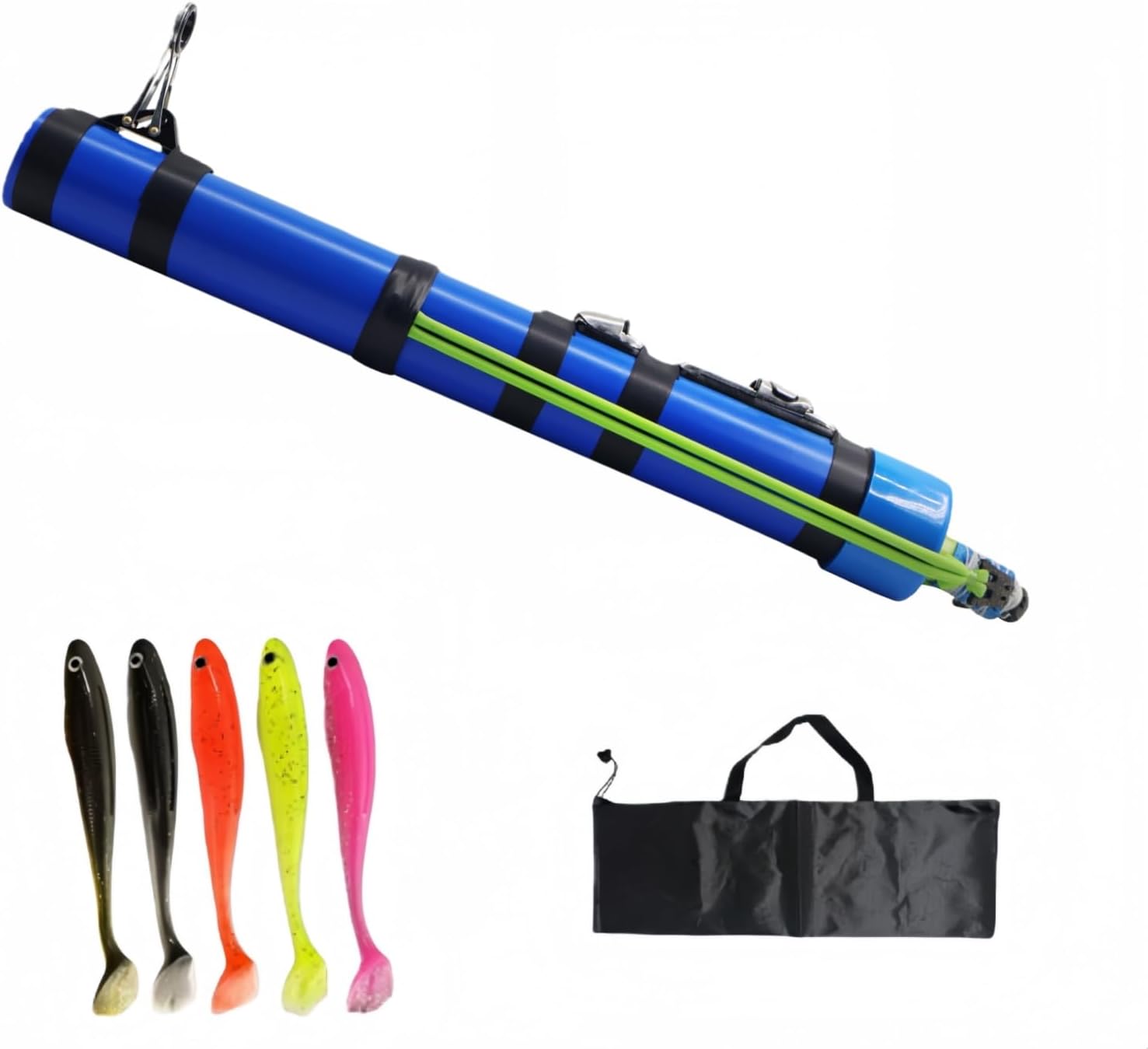 Slingshot Fishing Reel, Portable Sling Shot Fishing Pole, Telescopic Bait Launcher with Reel Seat, Long-Range Casting Tool for Lakes, Rivers and Coastal Fishing, Beginner to Pro