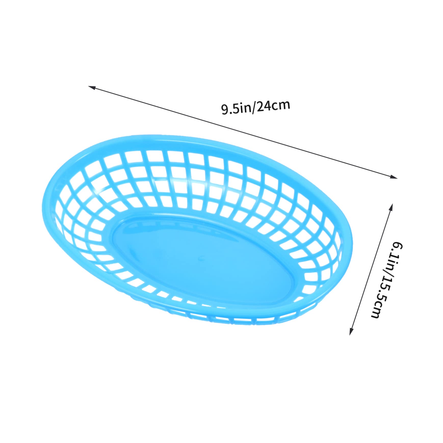 Cabilock Bread Basket Bread Basket Plastic Baskets 6pcs Baskets Plastic Oval Food Baskets Fries Burger Basket Fruit Tray Dessert Tray for Fries, Burgers, Sandwiches Bread Basket Trays