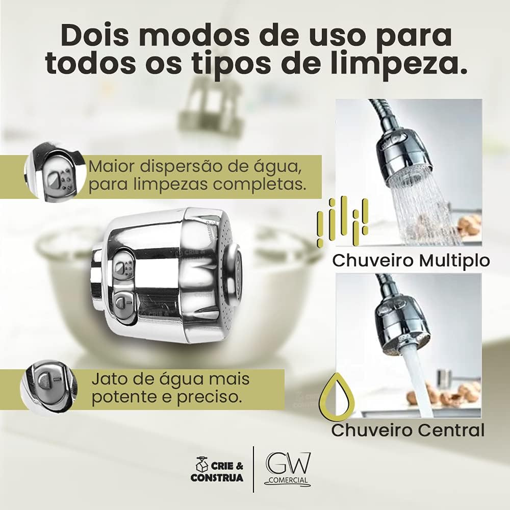 Torneira Cozinha Gourmet Flexível Luxo Parede 1/4 De Volta Metal